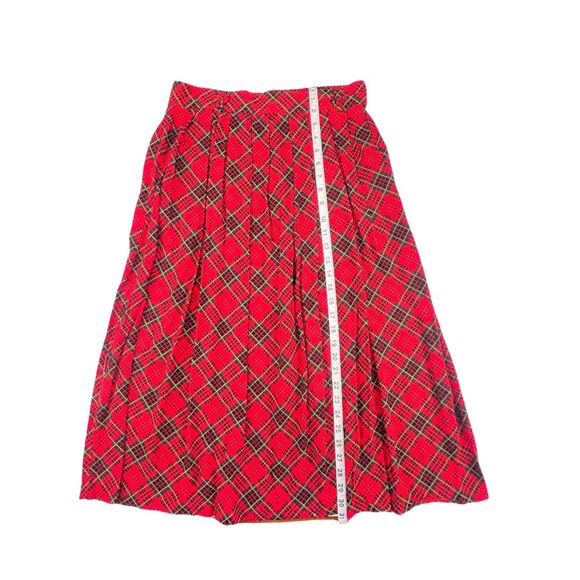VTG Briggs New York Skirt Medium Red Tartan Pleated Schoolgirl Scottish Plaid - Picture 4 of 9